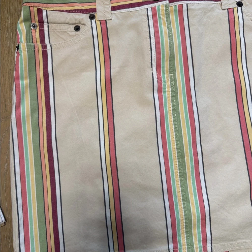 Retro LOFT Colorful Striped Stretch Mini Skirt Size 8